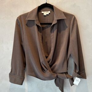 Kay Unger Side-tie Blouse, size 4, NWT!